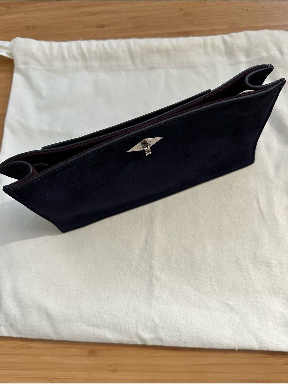 Metier London Ease 20 Clutch/Crossbody Navy Suede NWT - Picture 2 of 5